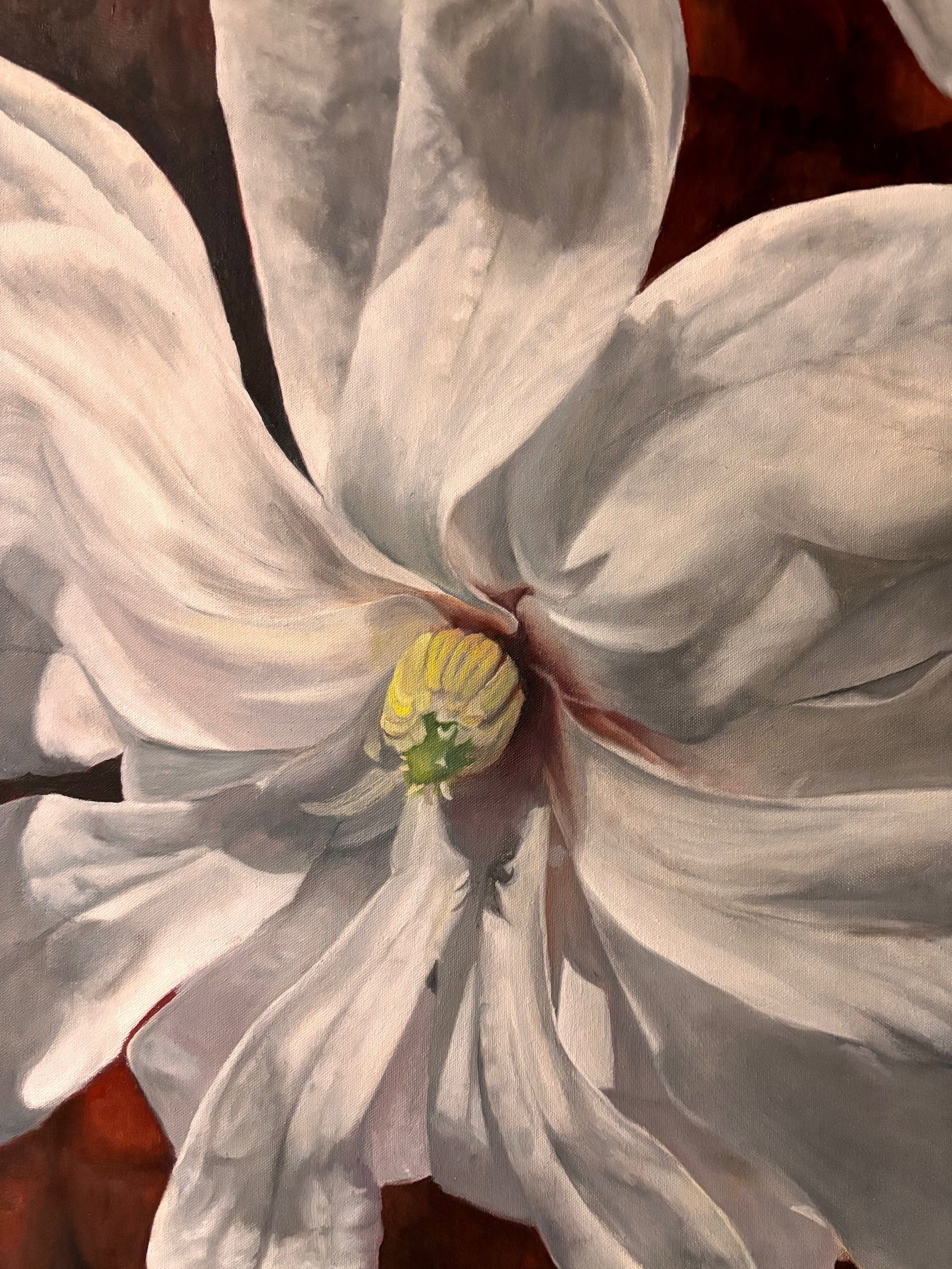 Framed Oil on Canvas Magnolia by Shelly Gurton Titled "Margaux" - 8