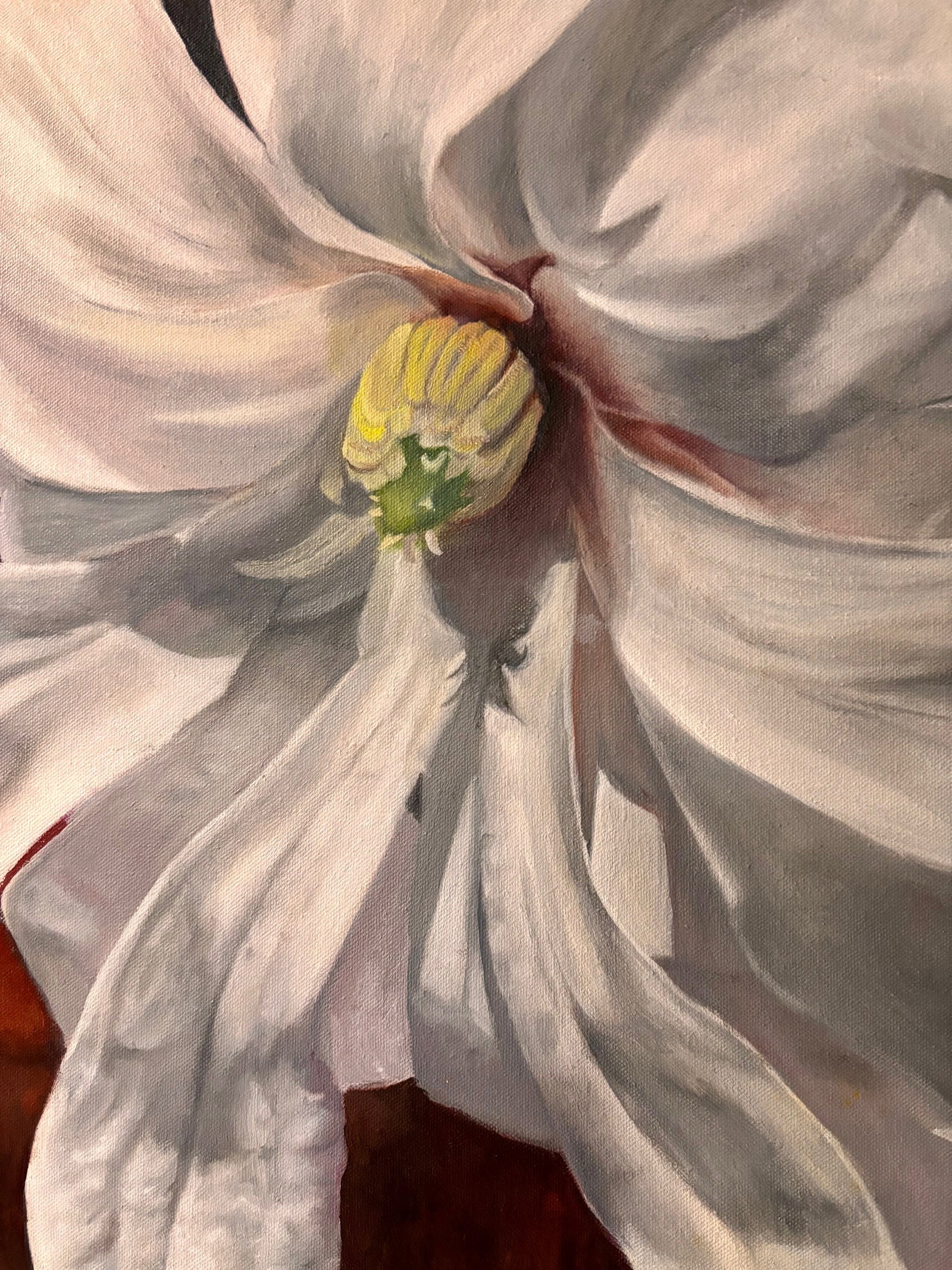 Framed Oil on Canvas Magnolia by Shelly Gurton Titled "Margaux" - 9