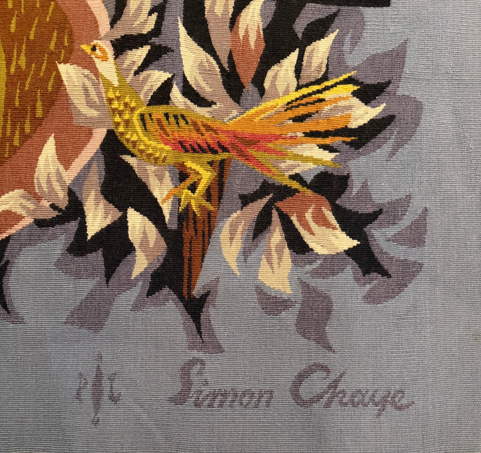 20th C. Mid-Century Modern Tapestry "Concert ChampÃªtre" Signed by Simon Chaye 3'9" X 5'3" - 2
