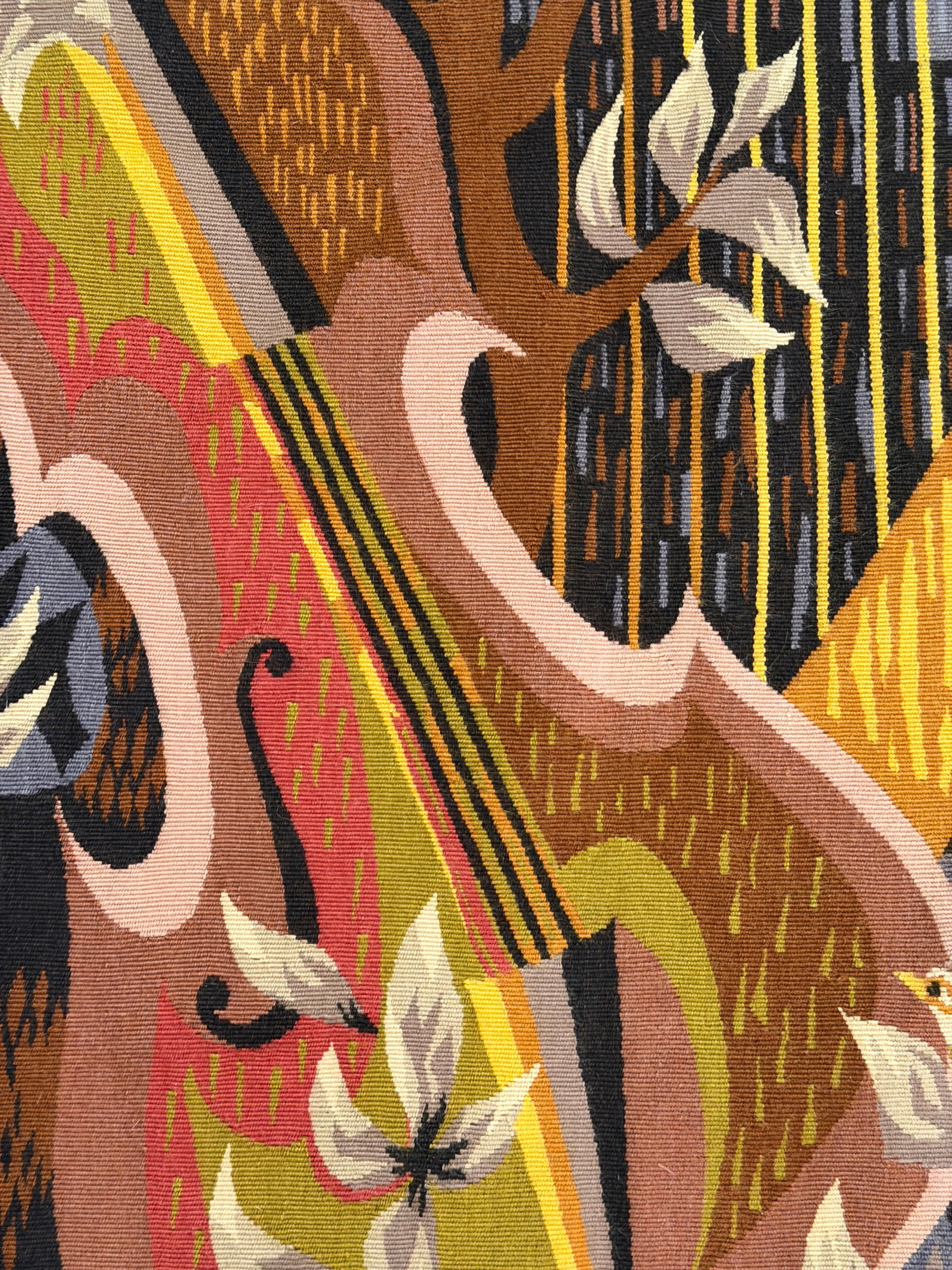 20th C. Mid-Century Modern Tapestry "Concert ChampÃªtre" Signed by Simon Chaye 3'9" X 5'3" - 3