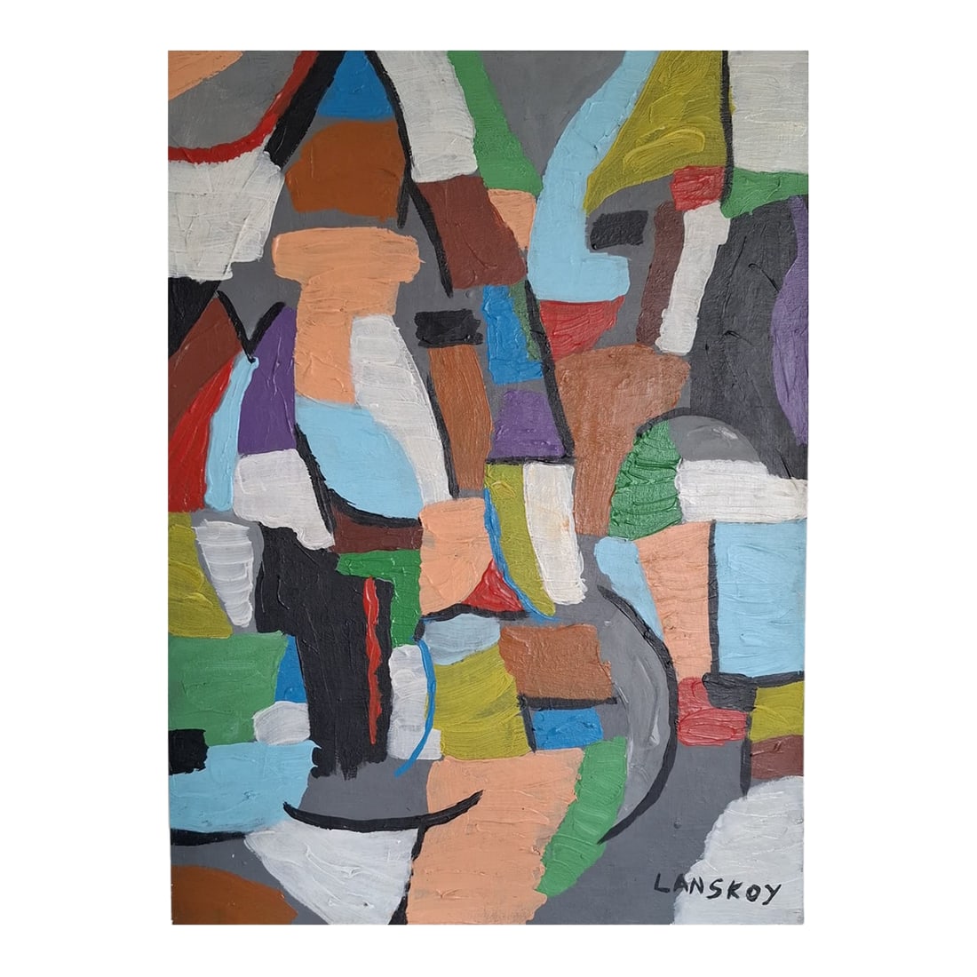 Late 20th Century Attributed to Andre Lanskoy - Abstract Composition, Oil on Canvas (1 of 4)