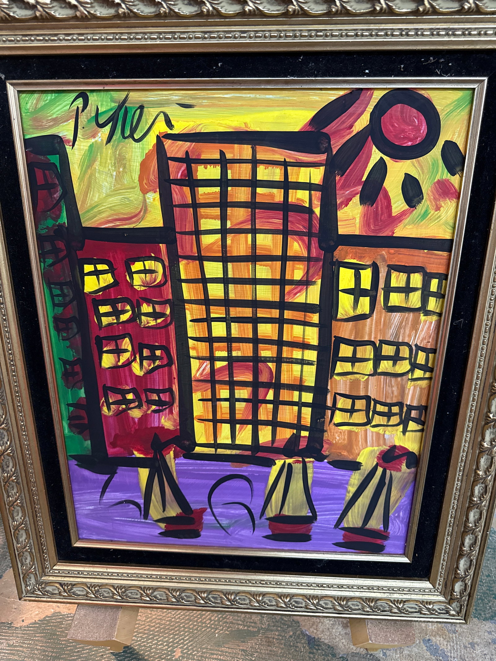 1970s Original Peter Keil Nyc Buildings Abstract Painting - 2