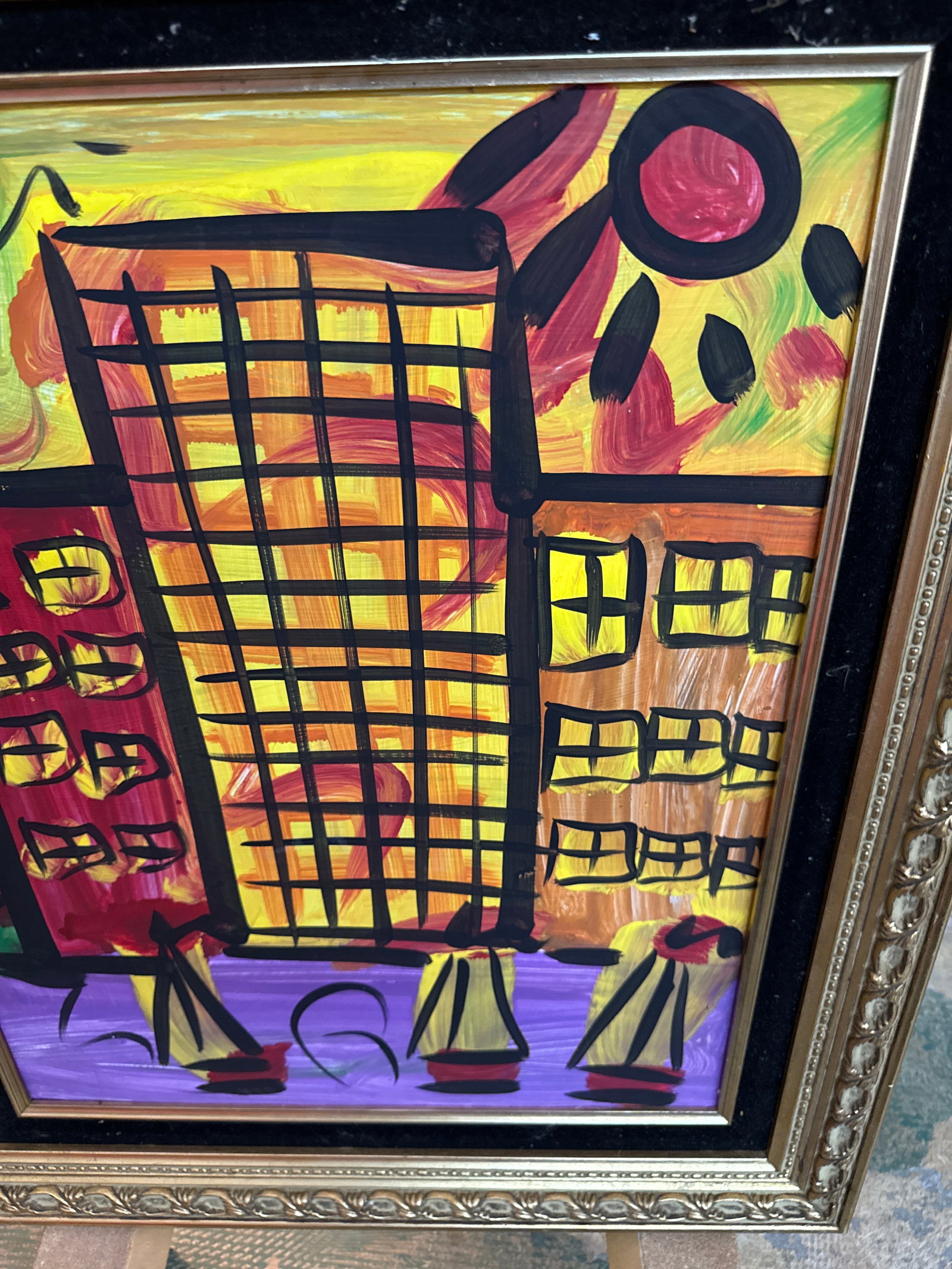 1970s Original Peter Keil Nyc Buildings Abstract Painting - 4