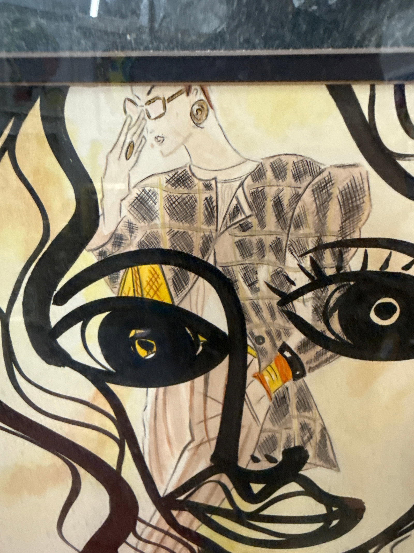 1970s Peter Keil Original Abstract Fashion Painting - 4
