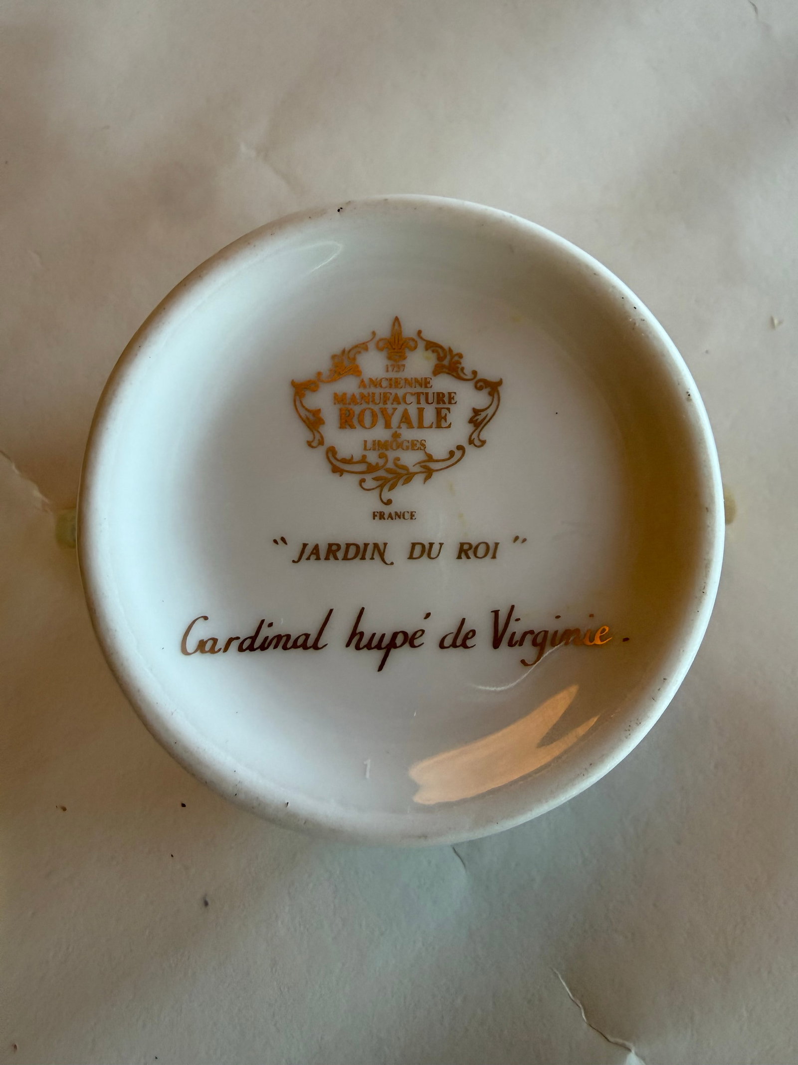 Early 20th Century Tray Creamer and Sugar Ancienne Manufacture Royale De Limoges "Jardin Du Roi" - 5