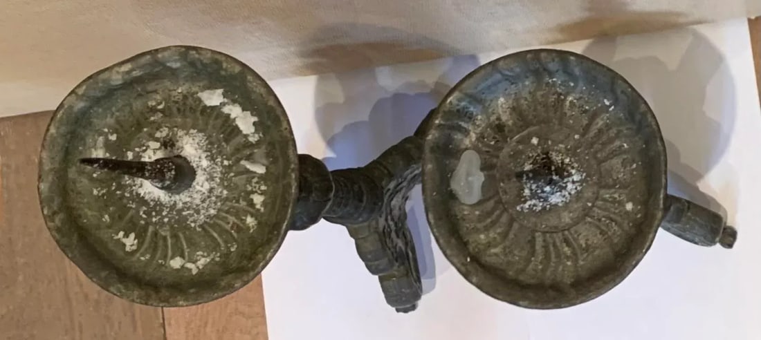 Early 20th Century Antique Austrian Altar Candle Holders - a Pair - 5