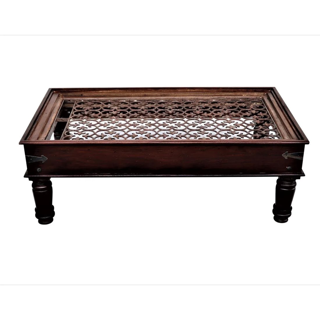 Farmhouse Style Antique Door Repurposed Coffee Table | Distressed Blue Center Table | Rustic Solid W - 3