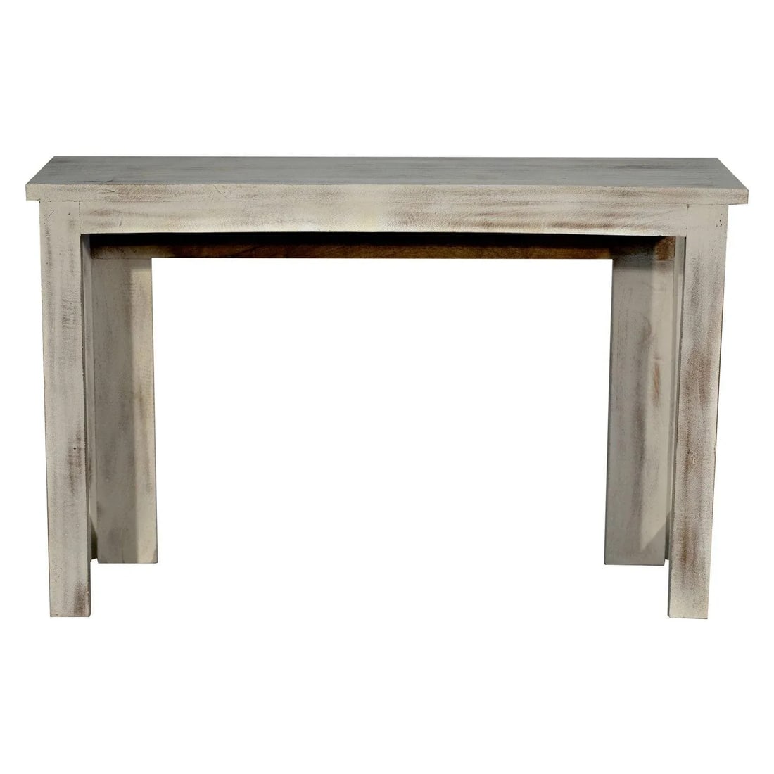 Rustic White Sofa Table for Livingroom | Handmade Hand Carved Media Console Table | Farmhouse Style - 5