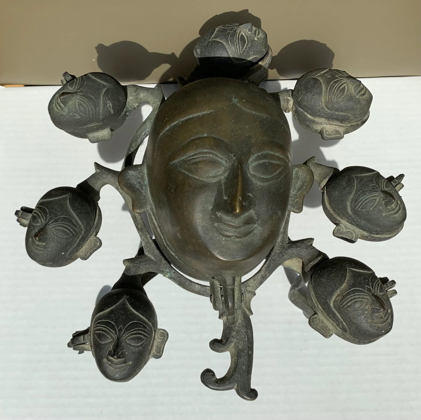 Vintage Hindu Deity Bronze Incense Burner - 6