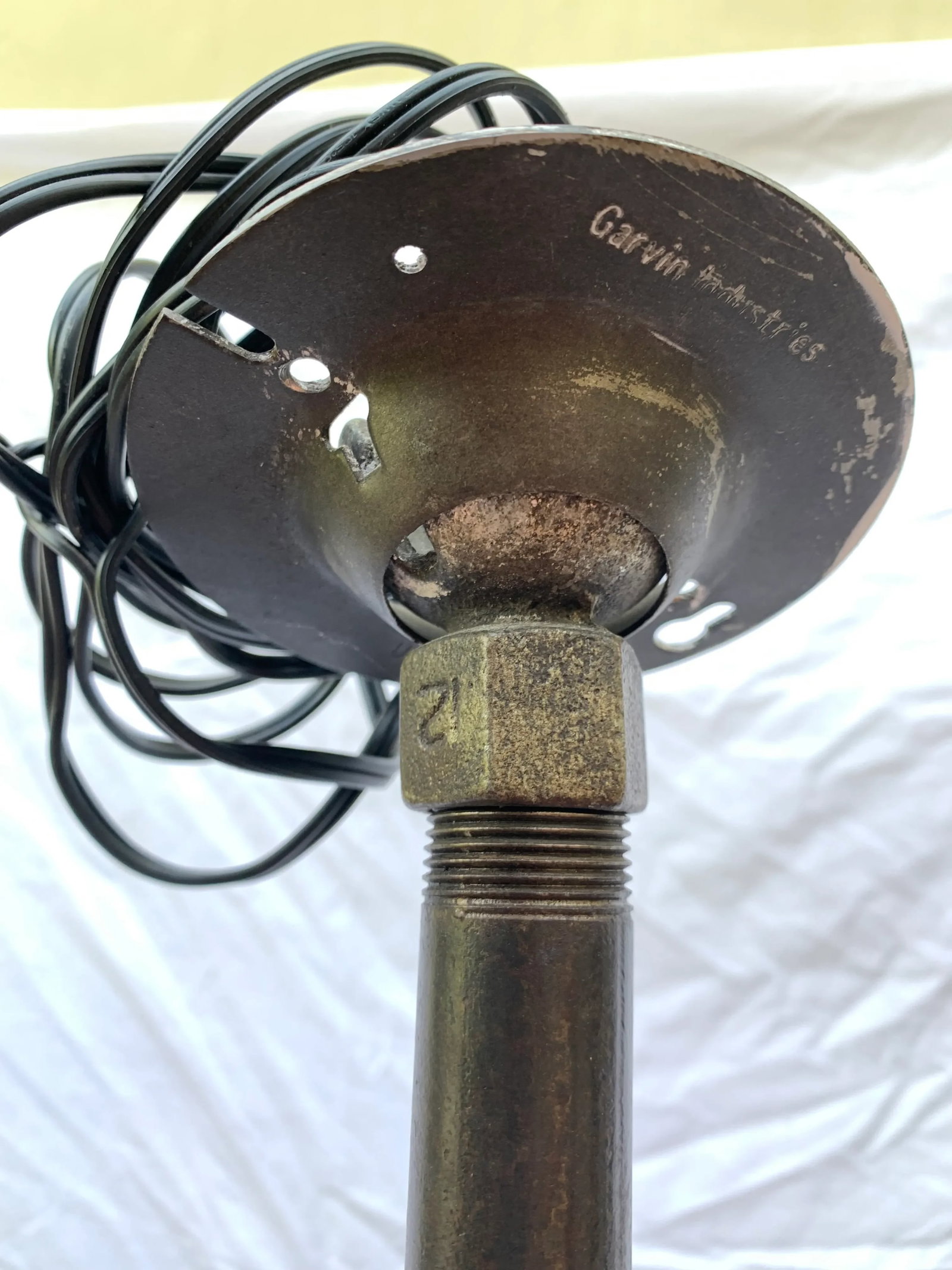 Vintage Late 20th Century Metal 3 Light Chandelier - 10