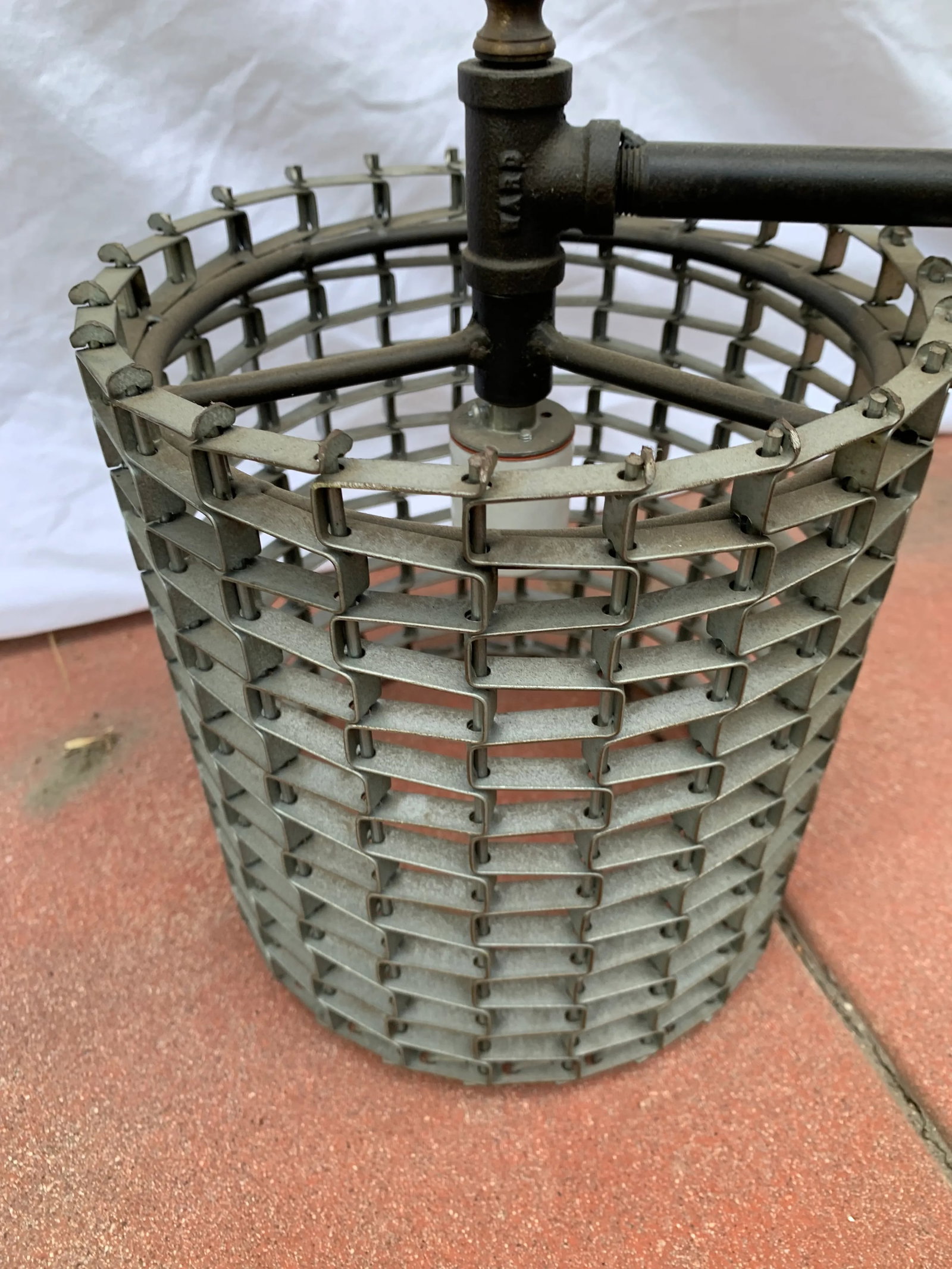 Vintage Late 20th Century Metal 3 Light Chandelier - 9
