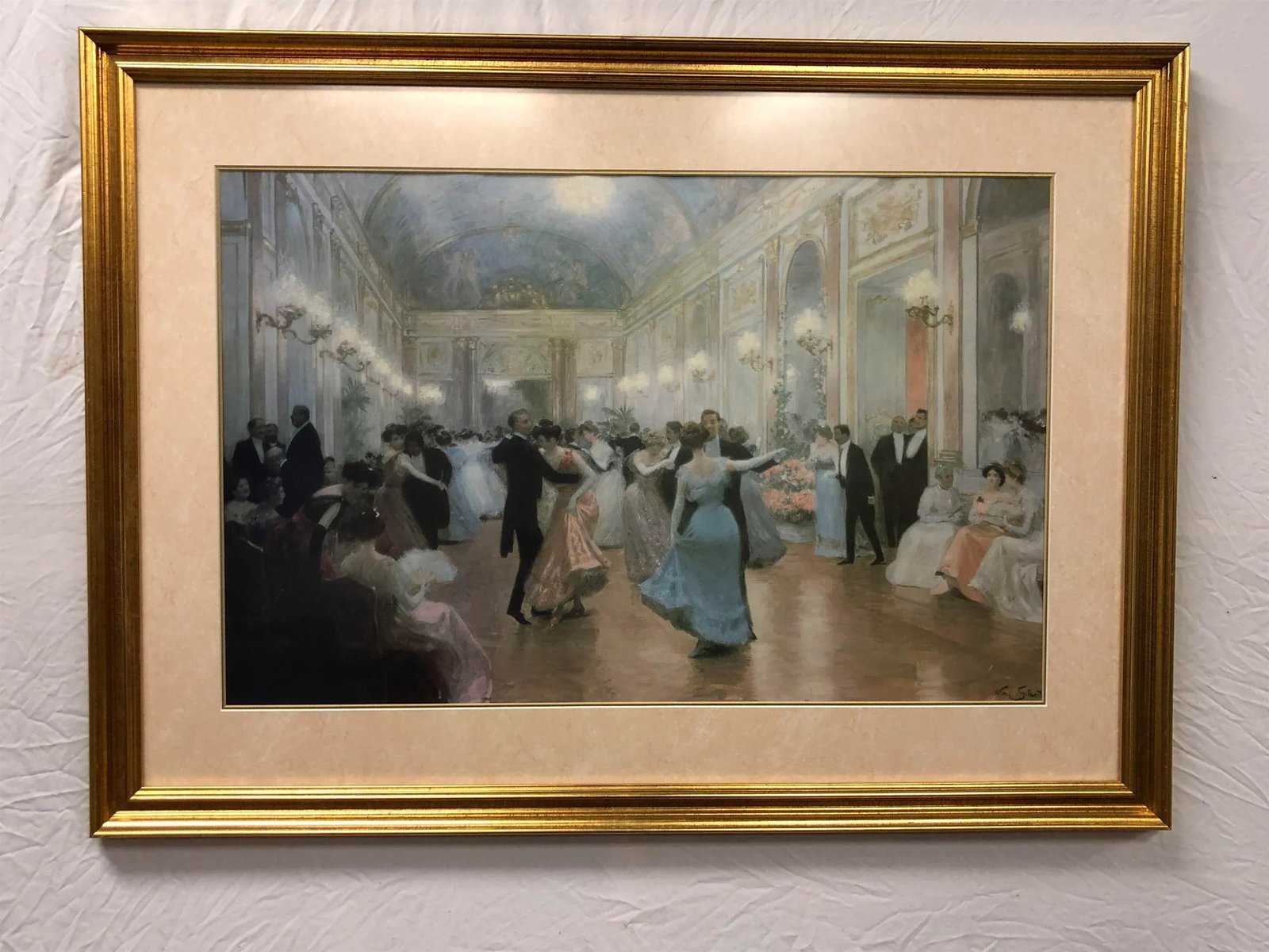 An Elegant Soiree - Vintage Copy of Watercolor Painting by French Artist Victor Gabriel Gilbert - 5