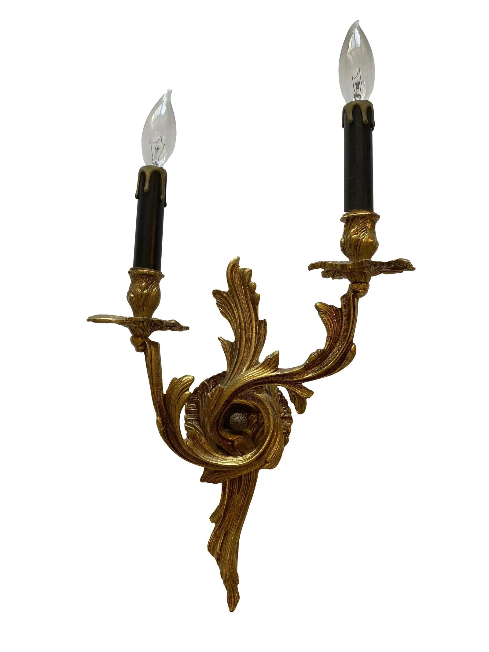 1960s Gilt Bronze Louis XV Style Sconces, Pair - 2