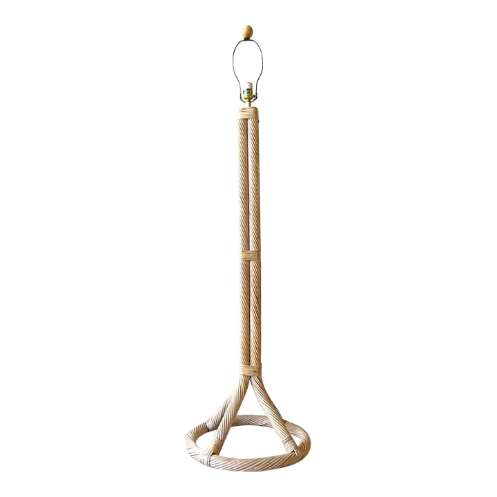 Boho Chic Twisted Pencil Reed Floor Lamp: Wonderful vintage bohemian twisted pencil reed floor lamp. Features an incredible white washed finish. Condition: Alterations: Original Condition Unaltered Imperfections: Some Imperfections Condition