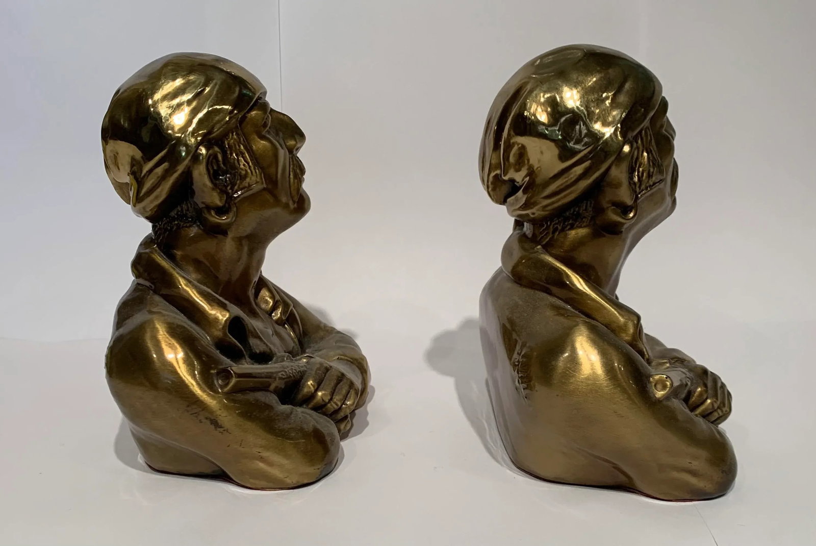 1950s Spanish Men Brass Statues - a Pair - 10