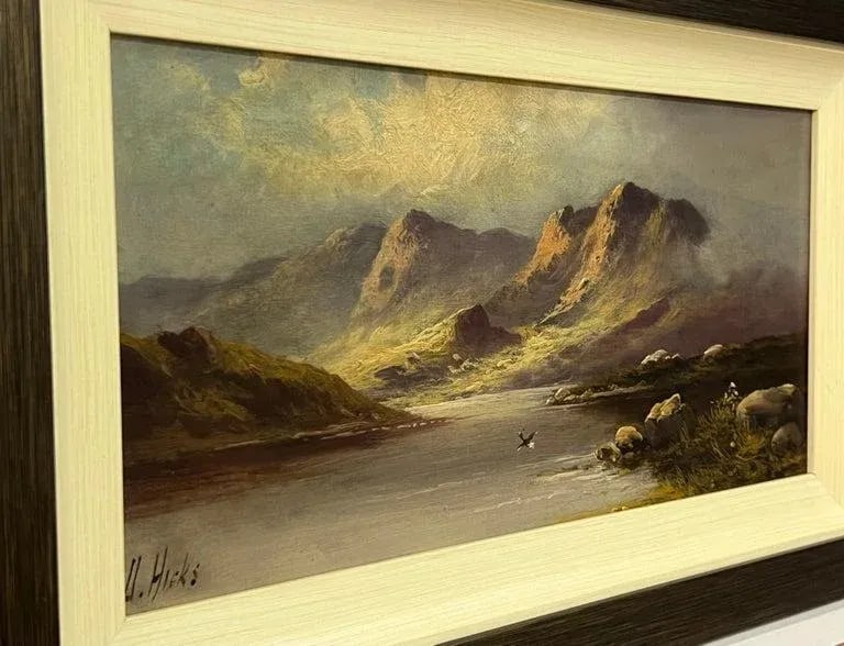 Mountain Lake Oil Painting by 19th Century British Artist Active Circa 1873–1902 - 12