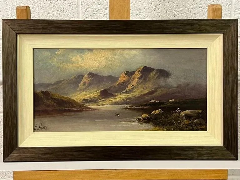 Mountain Lake Oil Painting by 19th Century British Artist Active Circa 1873–1902 - 8
