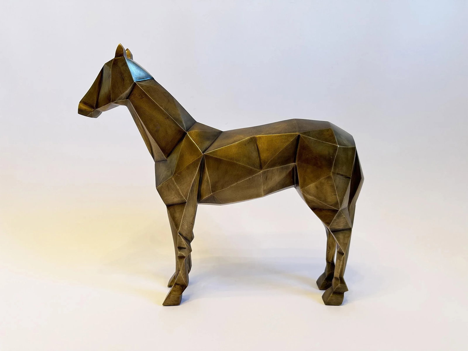 2000s Vintage Modern Cubism Equestrian Horse Sculpture - 5