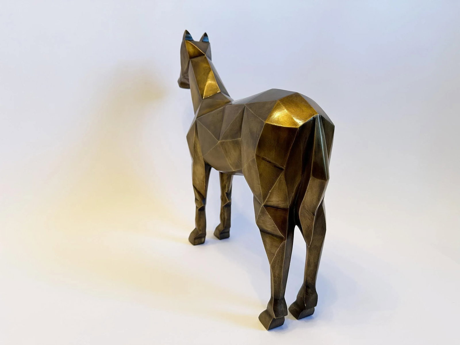 2000s Vintage Modern Cubism Equestrian Horse Sculpture - 6