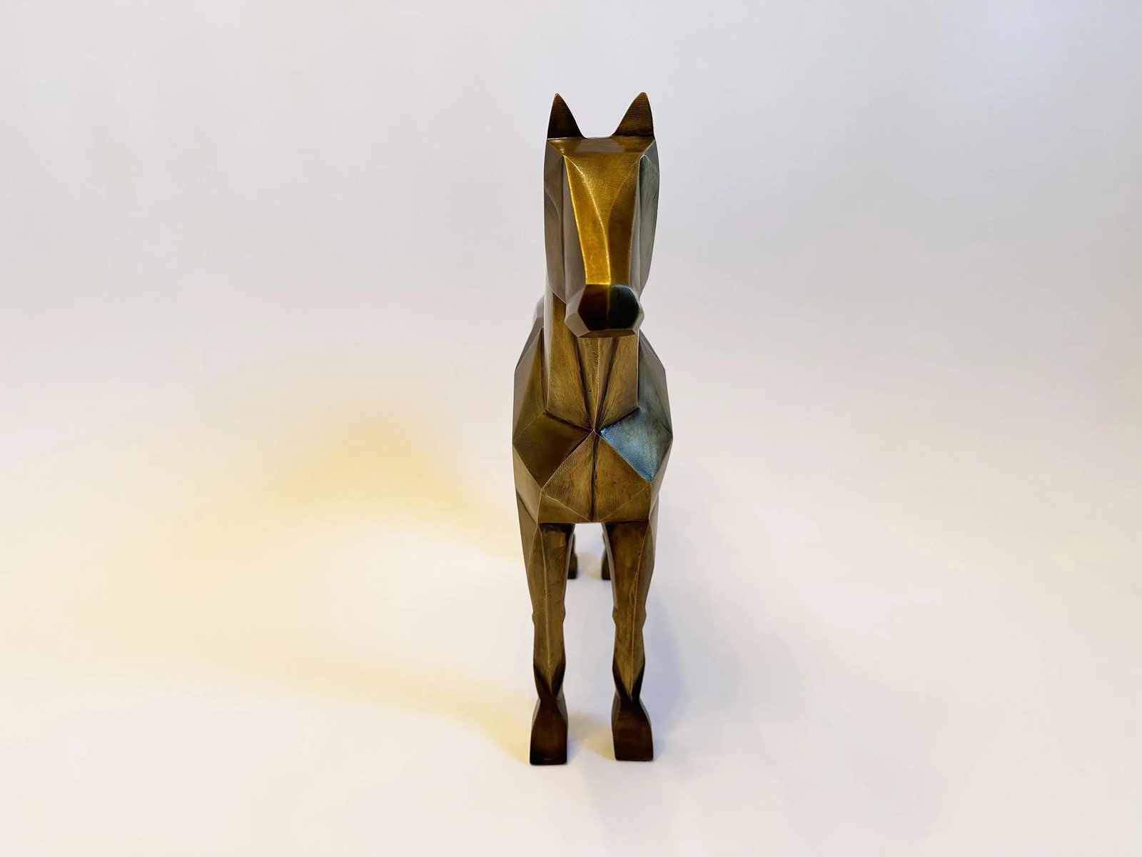 2000s Vintage Modern Cubism Equestrian Horse Sculpture - 8