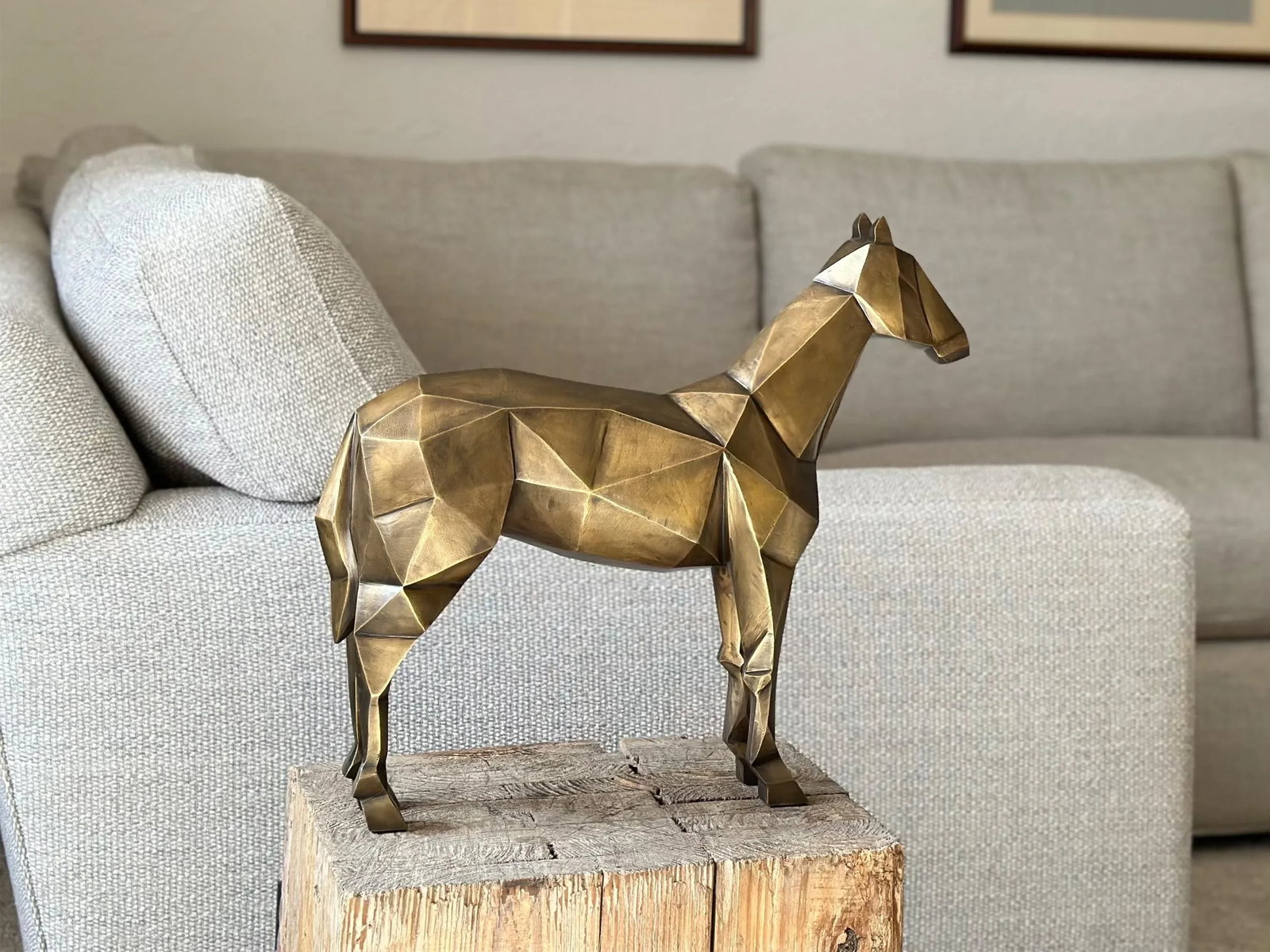 2000s Vintage Modern Cubism Equestrian Horse Sculpture - 9