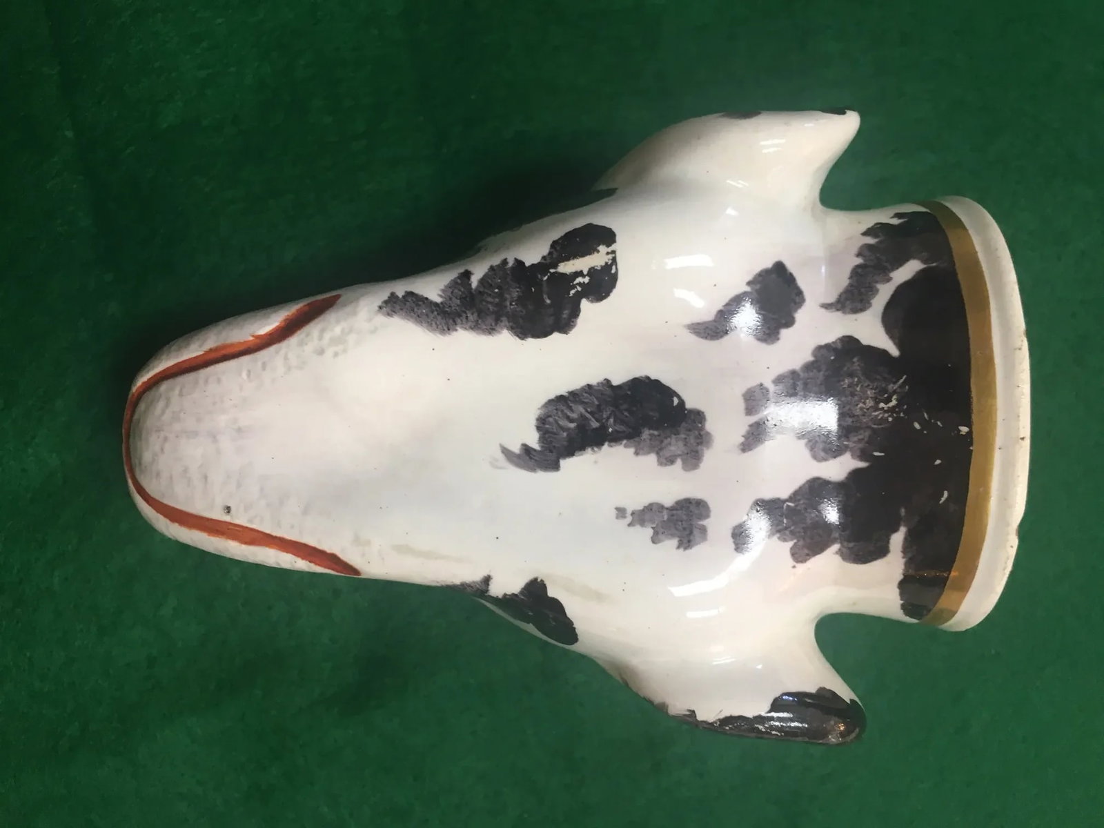 19thc English Staffordshire Large Hound's Head Stirrup Cup - 8