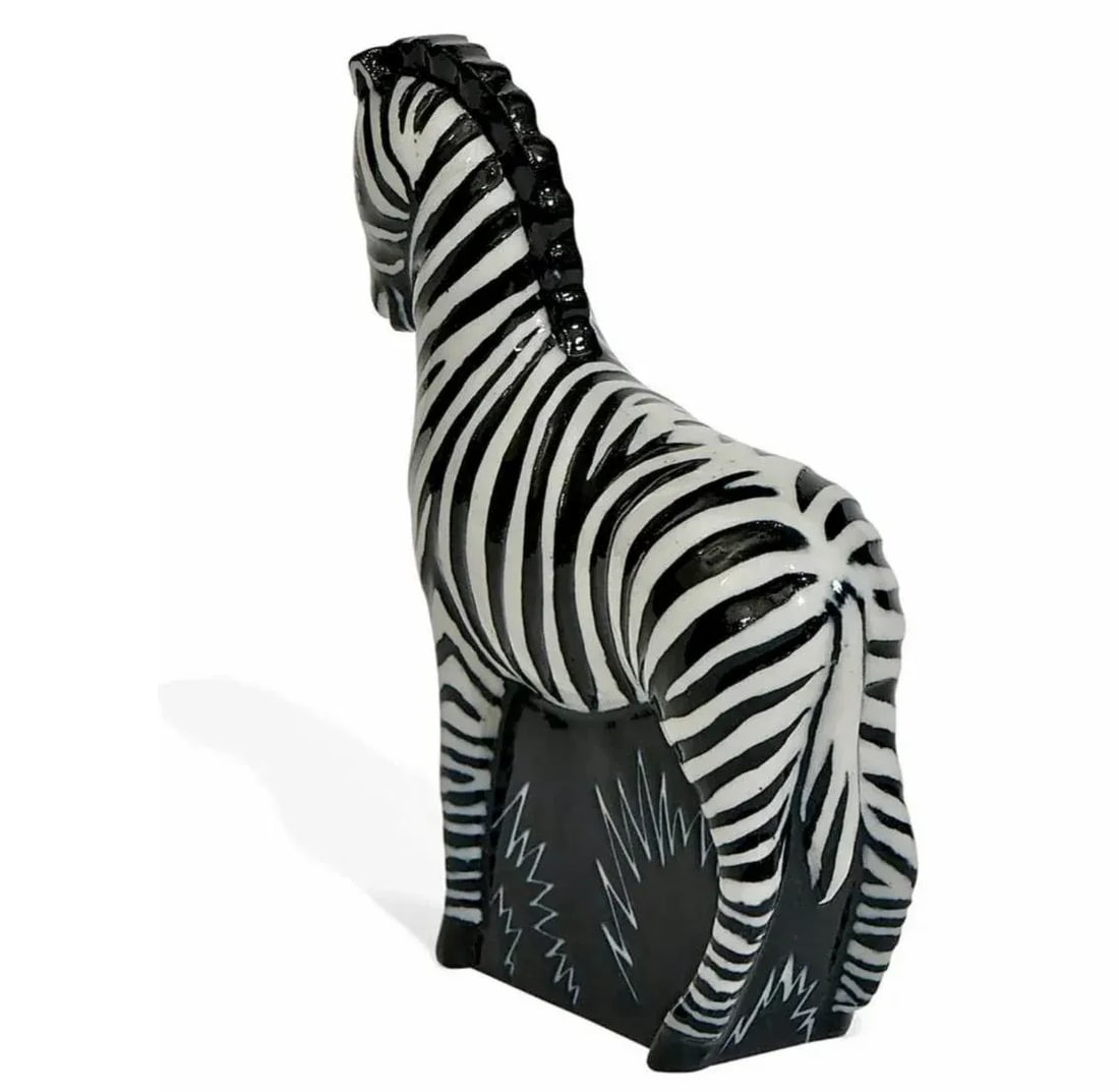 Wayland Gregory Art Deco Porcelain Zebra Sculpture, Glazed, Signed, 1930s, Usa - 3