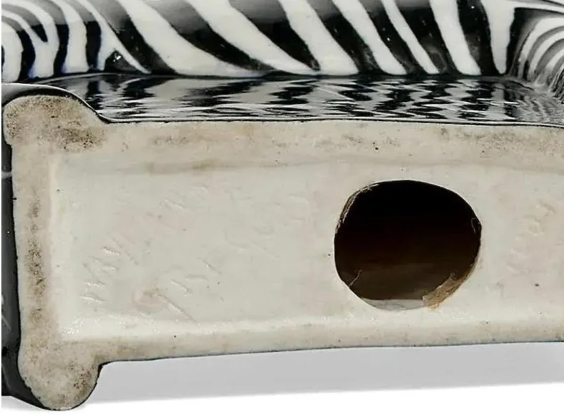 Wayland Gregory Art Deco Porcelain Zebra Sculpture, Glazed, Signed, 1930s, Usa - 4