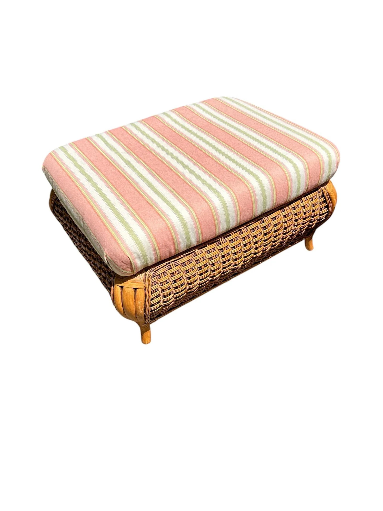 Vintage Rattan Chair and Ottoman - Set 2 Pieces - 6