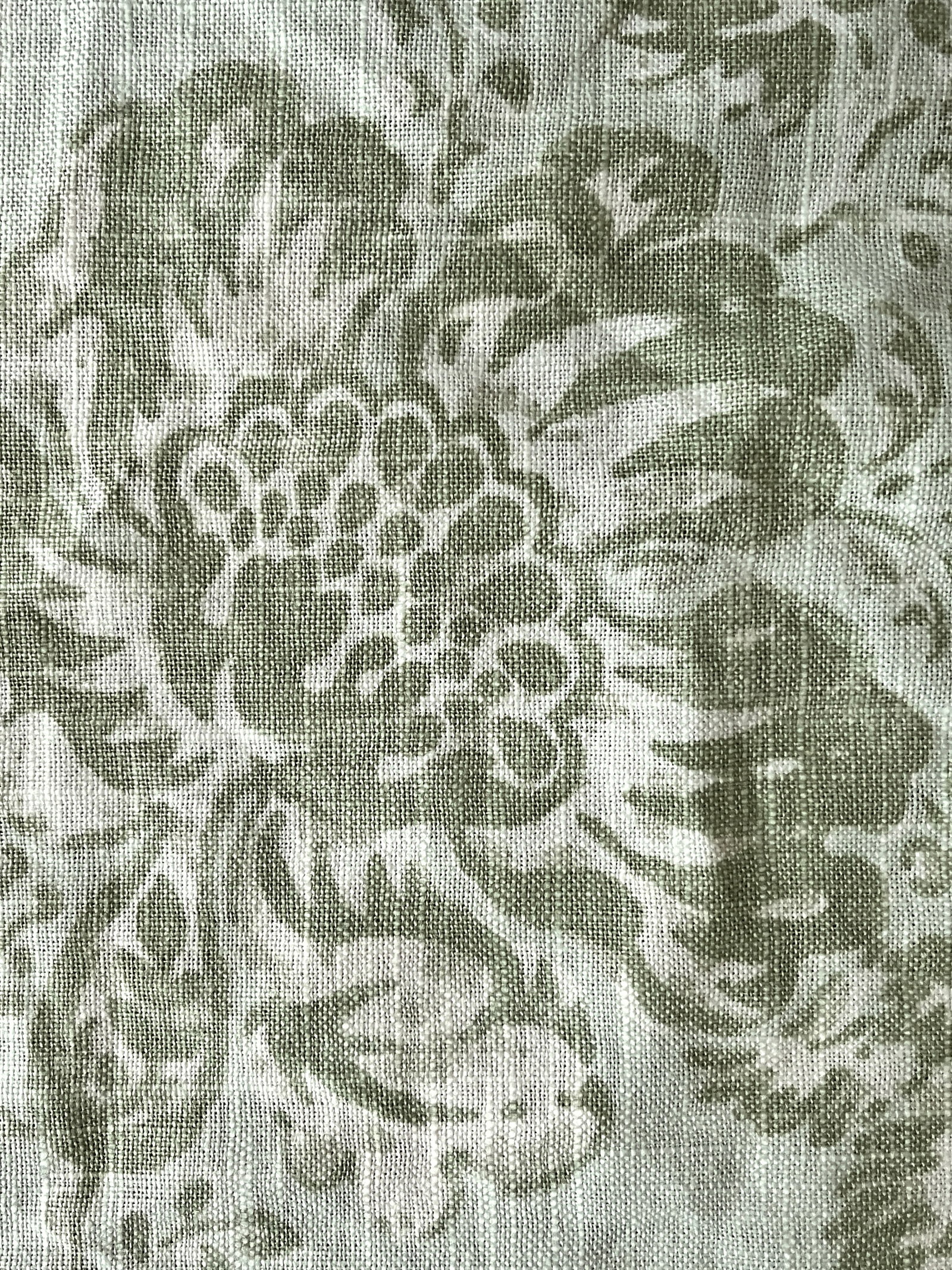 Vintage Braemore Fabrics Sage Green Linen Blend Floral Performance Upholstery Fabric "” 6 - 11