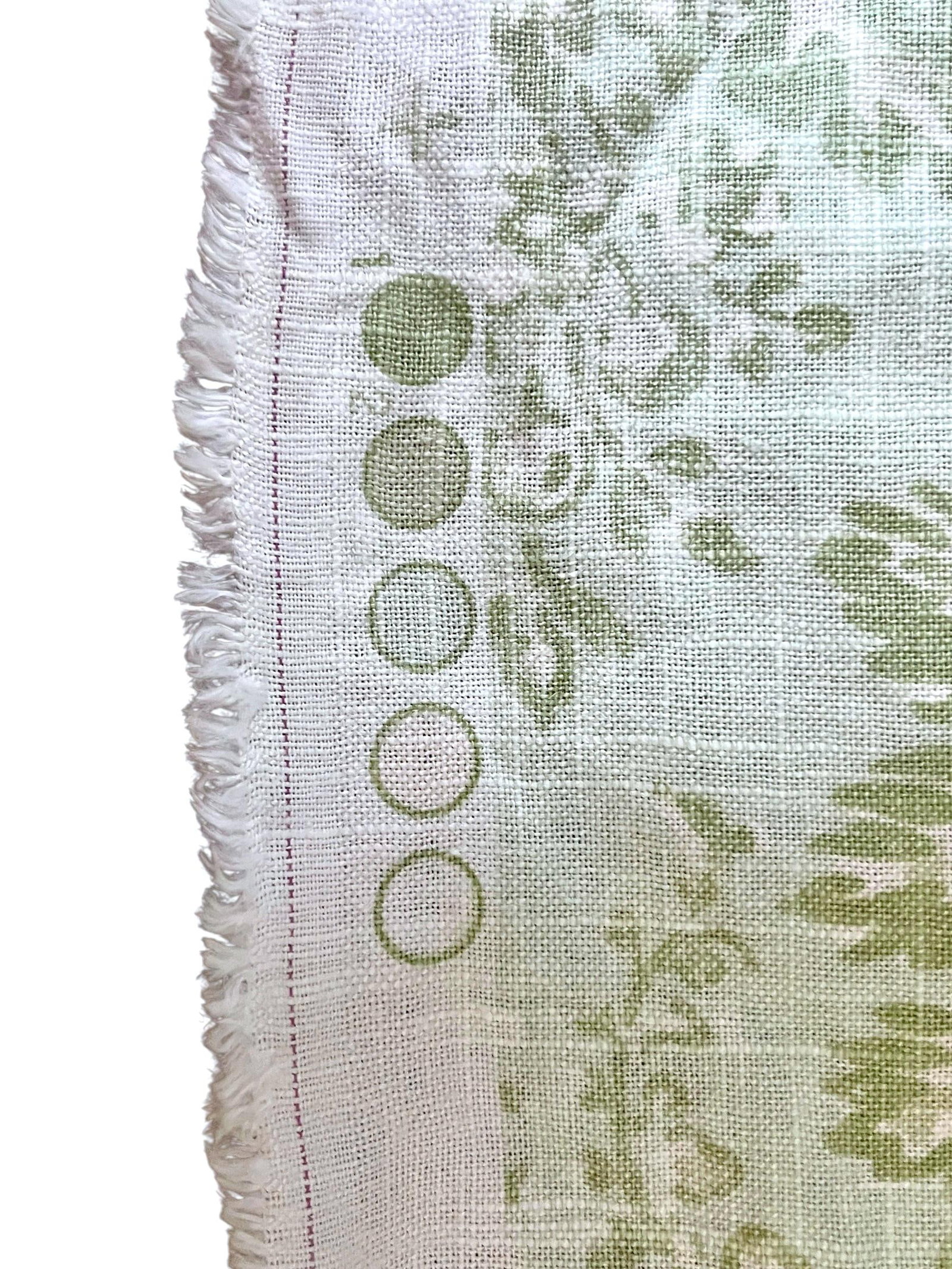Vintage Braemore Fabrics Sage Green Linen Blend Floral Performance Upholstery Fabric "” 6 - 12