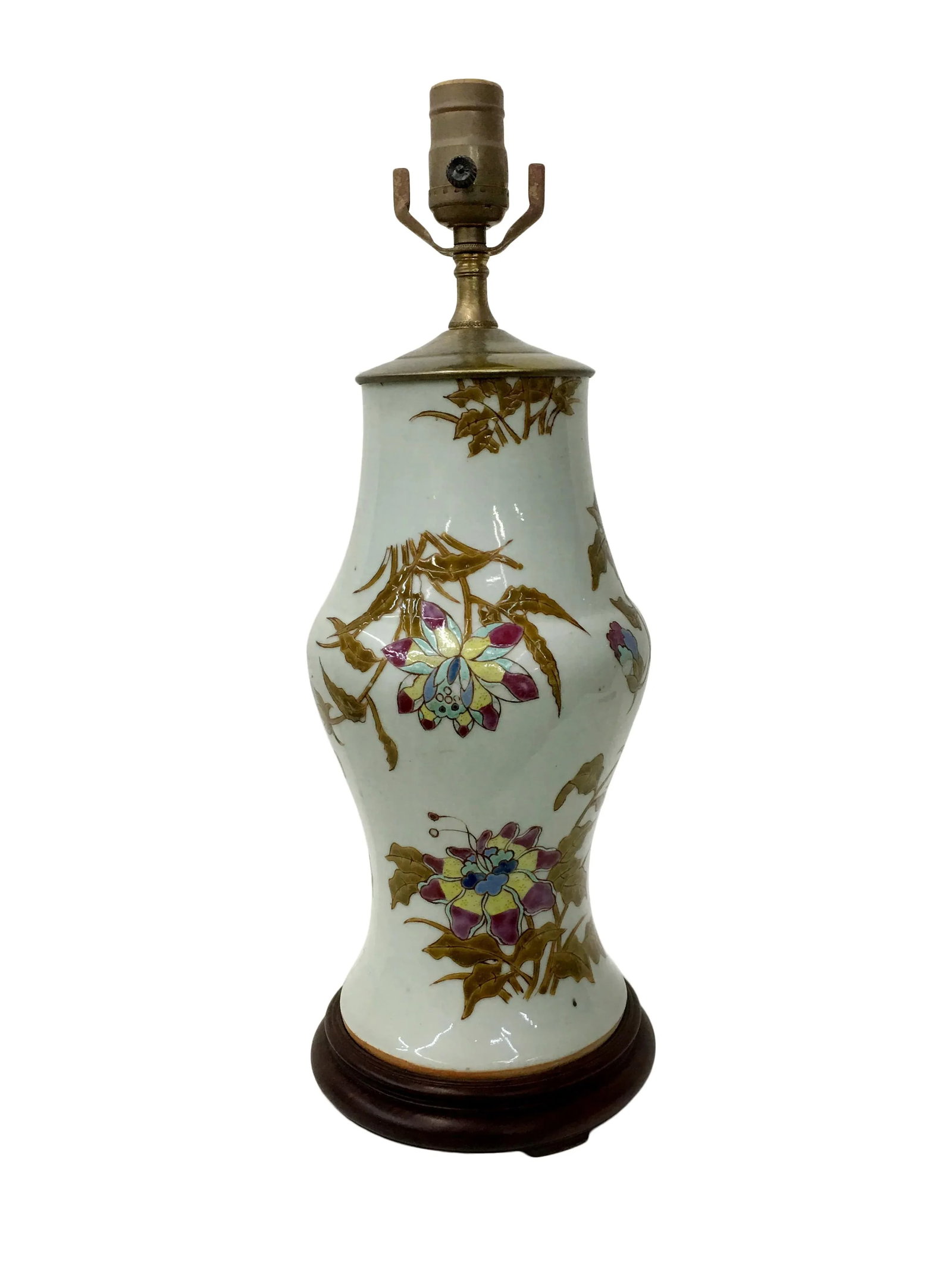 Vintage Lotus Flower Vase Shaped Table Lamp - 4