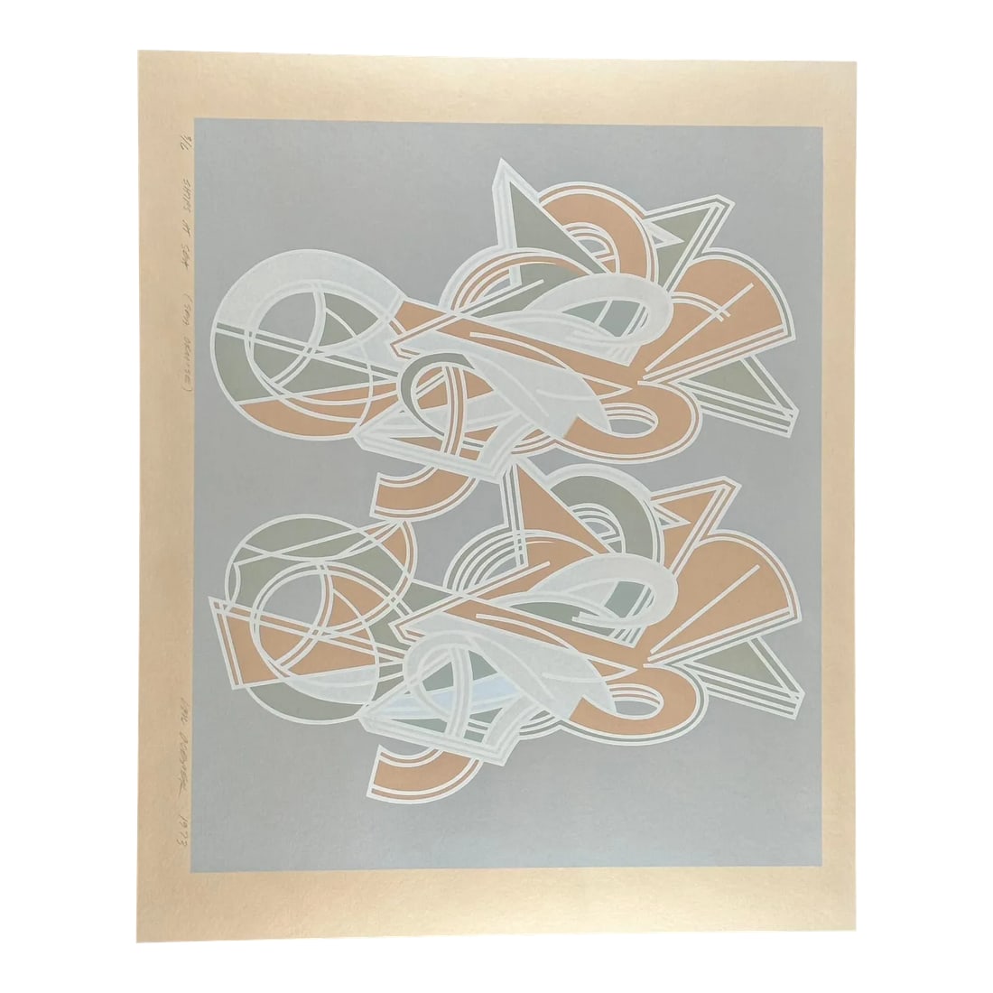 Louis Ocepek Abstract Silkscreen Print "Ships at Sea": Louis ''Lou'' Ocepek (b.1942) abstract silkscreen print, signed Lou Ocepek, titled "Ships at Sea'' (Sea Cruise) 1973 numbered 3 of 6. Louis Ocepek is a designer, printmaker, author, and former profess