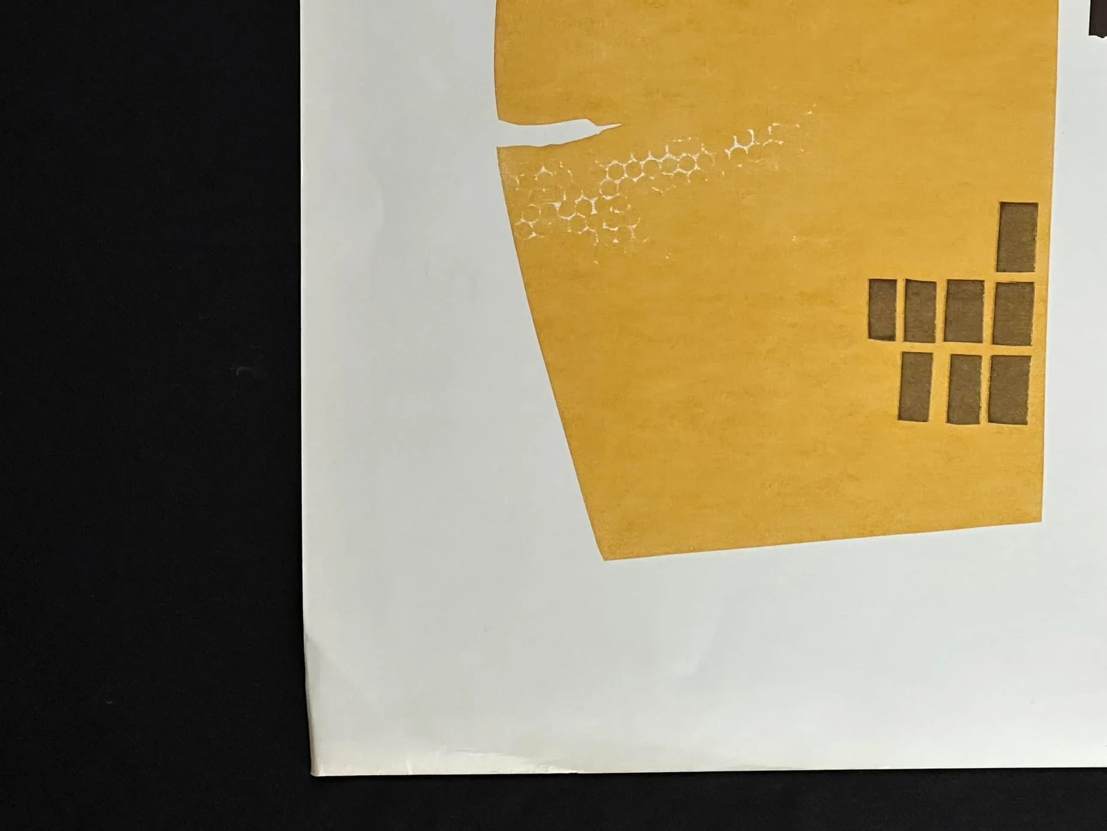 Vintage Abstract Serigraph Yellow and Brown - 5