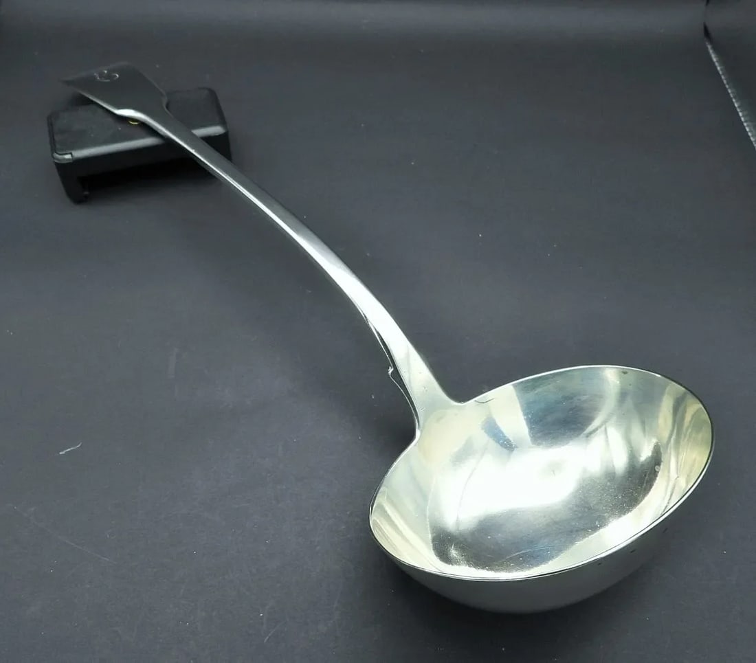 Antique Sterling Silver William Chawner II London Soup Wedding Punch Ladle, 1832 - 7