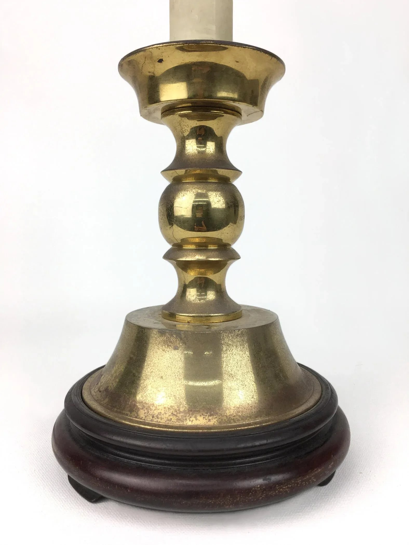 1970s Traditional Brass Candlestick Study Lamp - 3