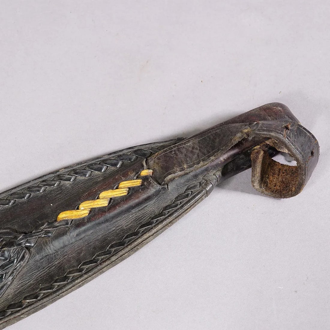 A Pair Antique Leather Stirrup Holders - 3