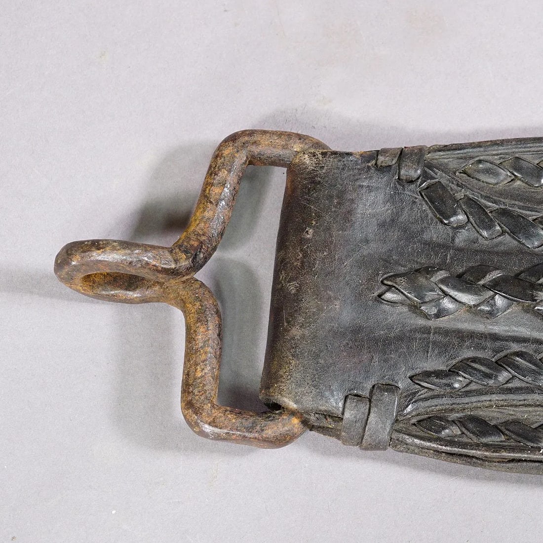 A Pair Antique Leather Stirrup Holders - 5