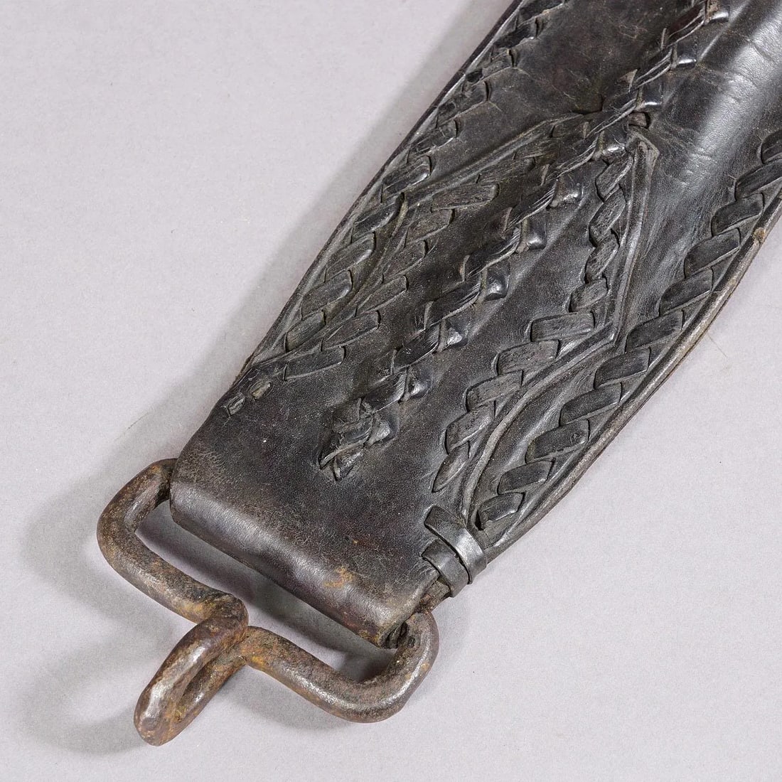 A Pair Antique Leather Stirrup Holders - 6