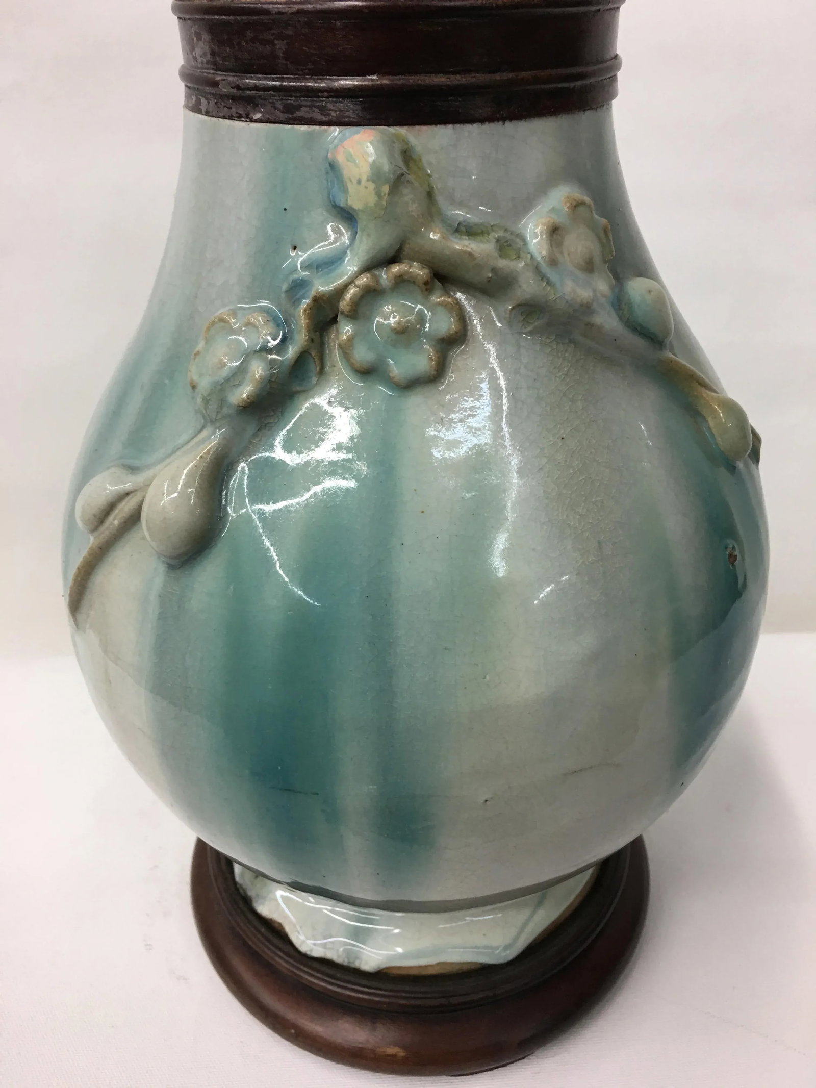 19th Century Chinese Chin Dynasty Chun Ware Vase Lamp - 2