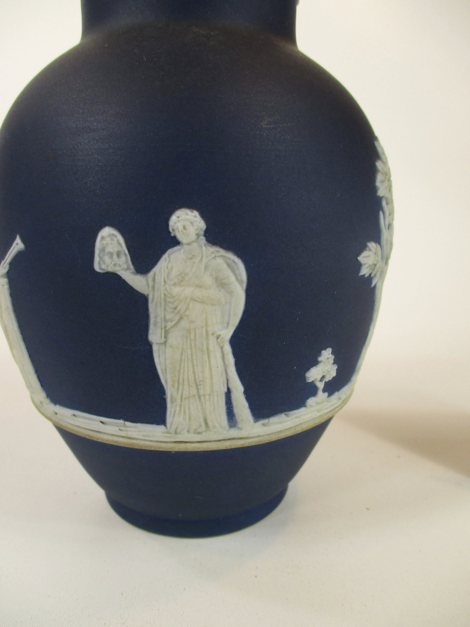 Early 20th Century Porcelain Adams Tunstall Wedgwood Cobalt Blue Classical Greek Figures Vase - 6