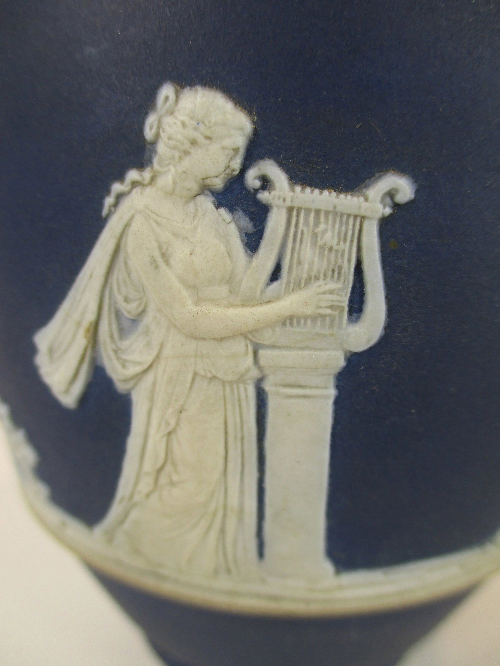 Early 20th Century Porcelain Adams Tunstall Wedgwood Cobalt Blue Classical Greek Figures Vase - 7
