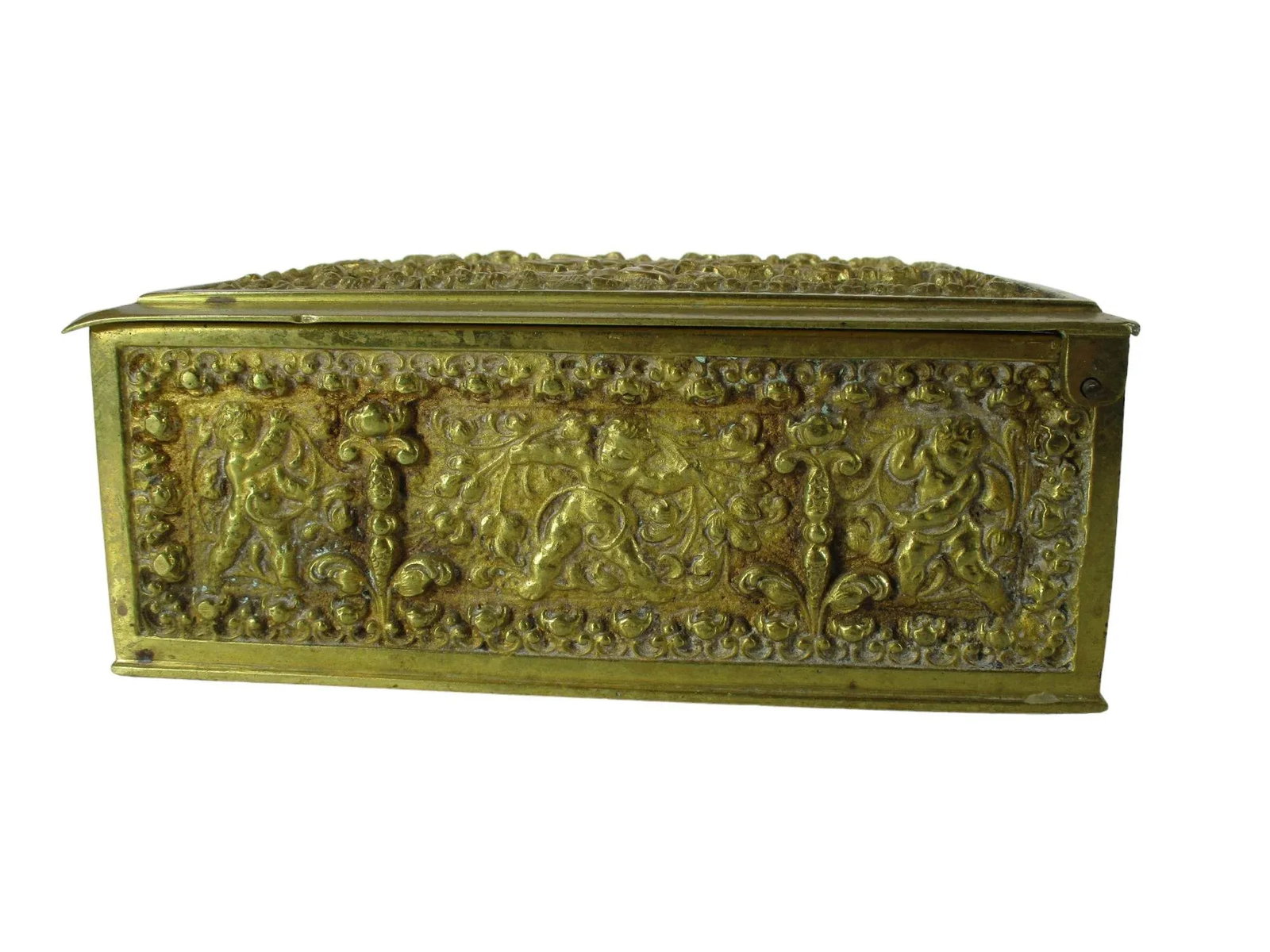 ‹Early 20th Century Art Nouveau Brass Jewelry Box Attributed Erhard & Sohne Germany - 3