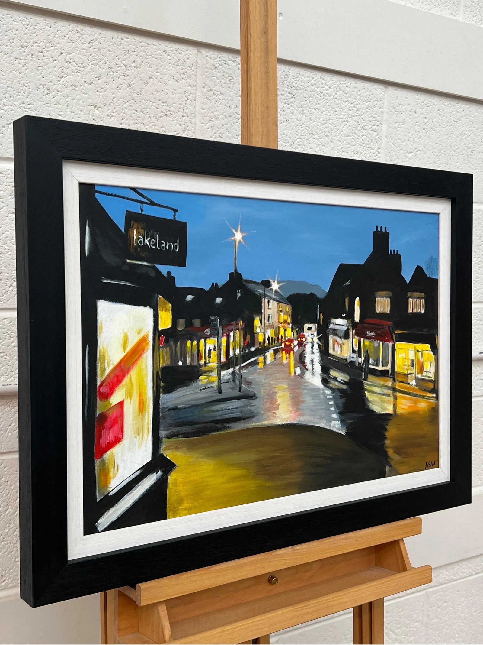 Painting of Ambleside in Lake District England at Night by English Urban Artist, 2009 - 4