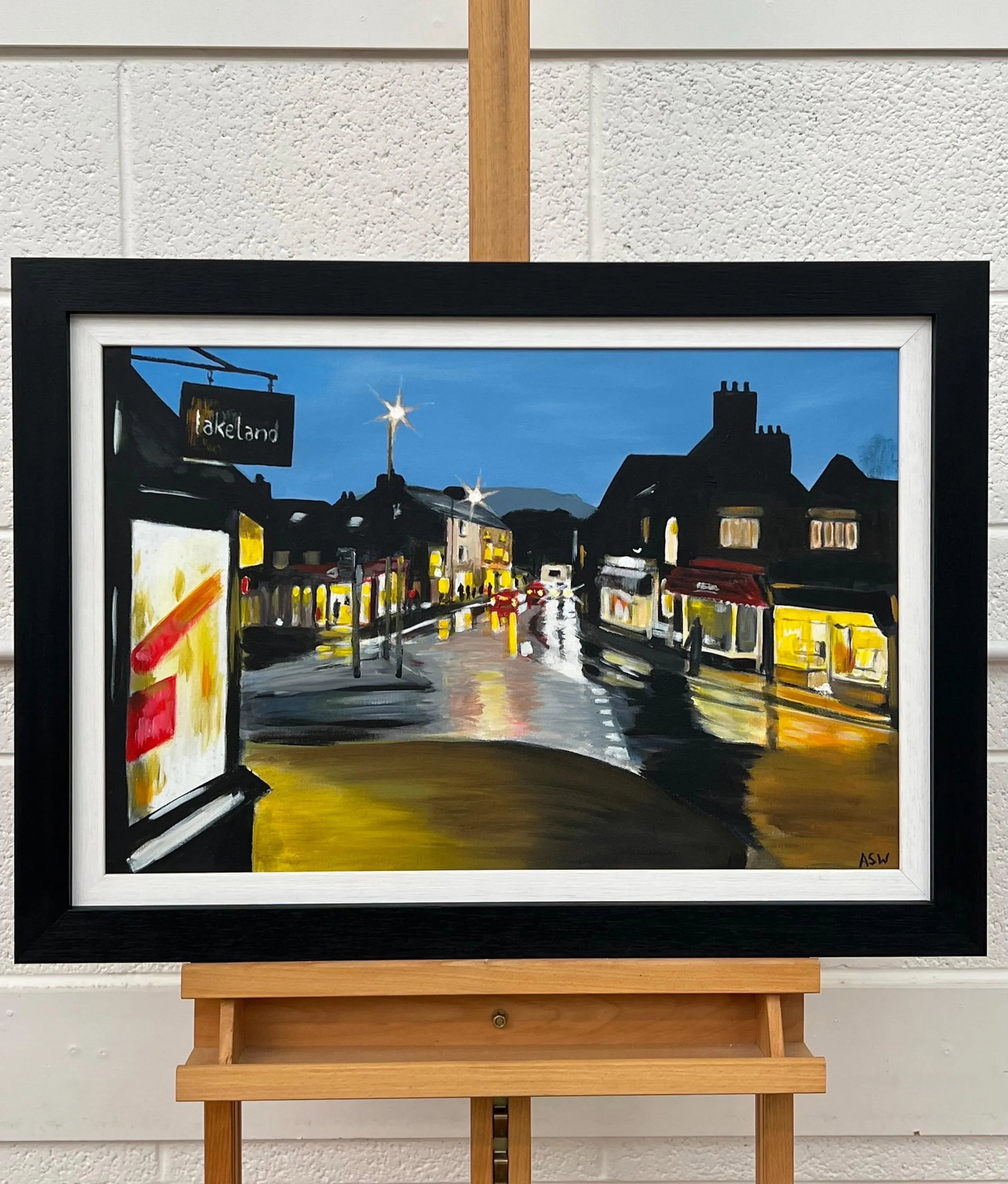 Painting of Ambleside in Lake District England at Night by English Urban Artist, 2009 - 5