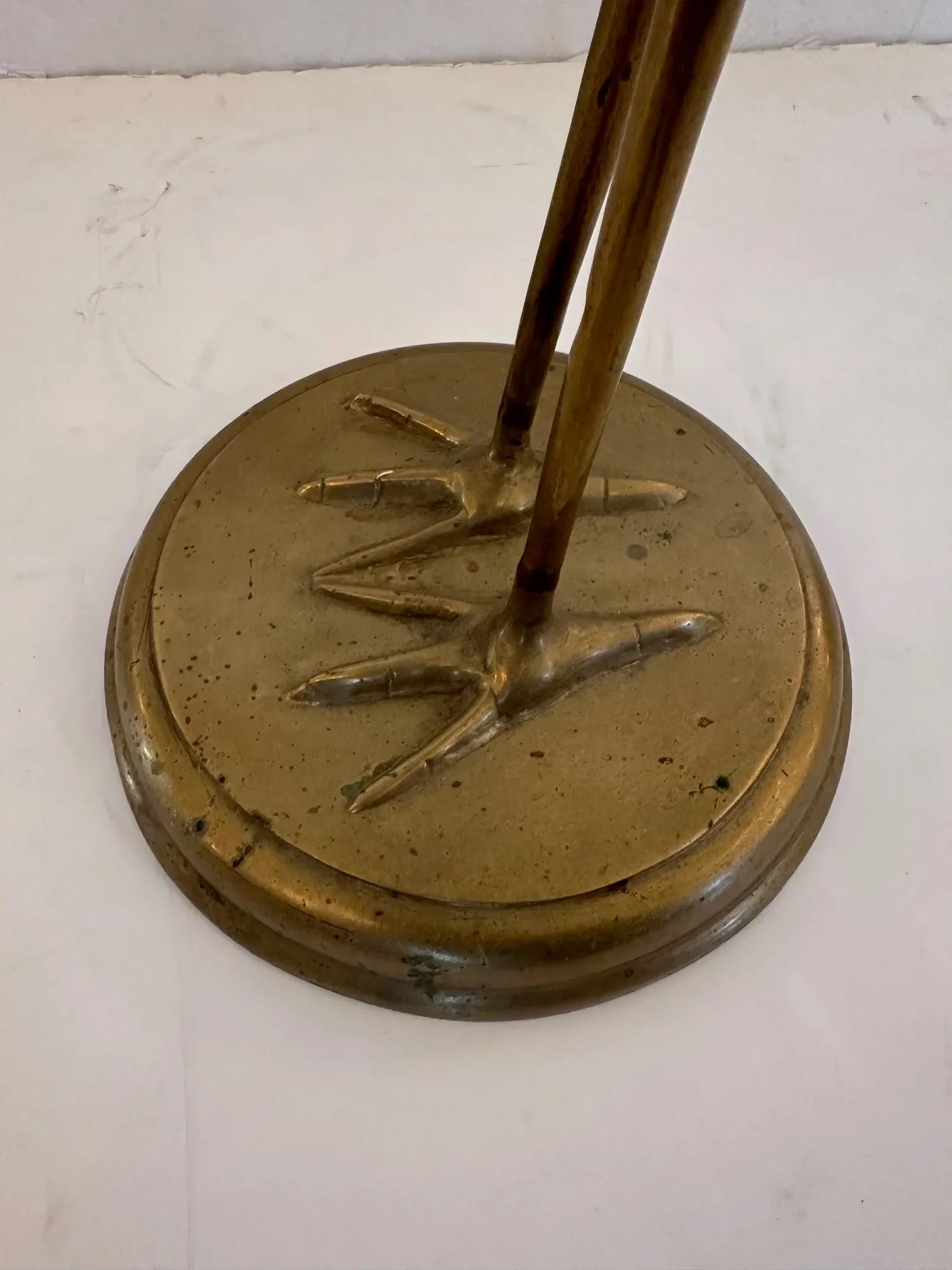 Vintage Tall Solid Brass Asian Crane Sculpture - 4