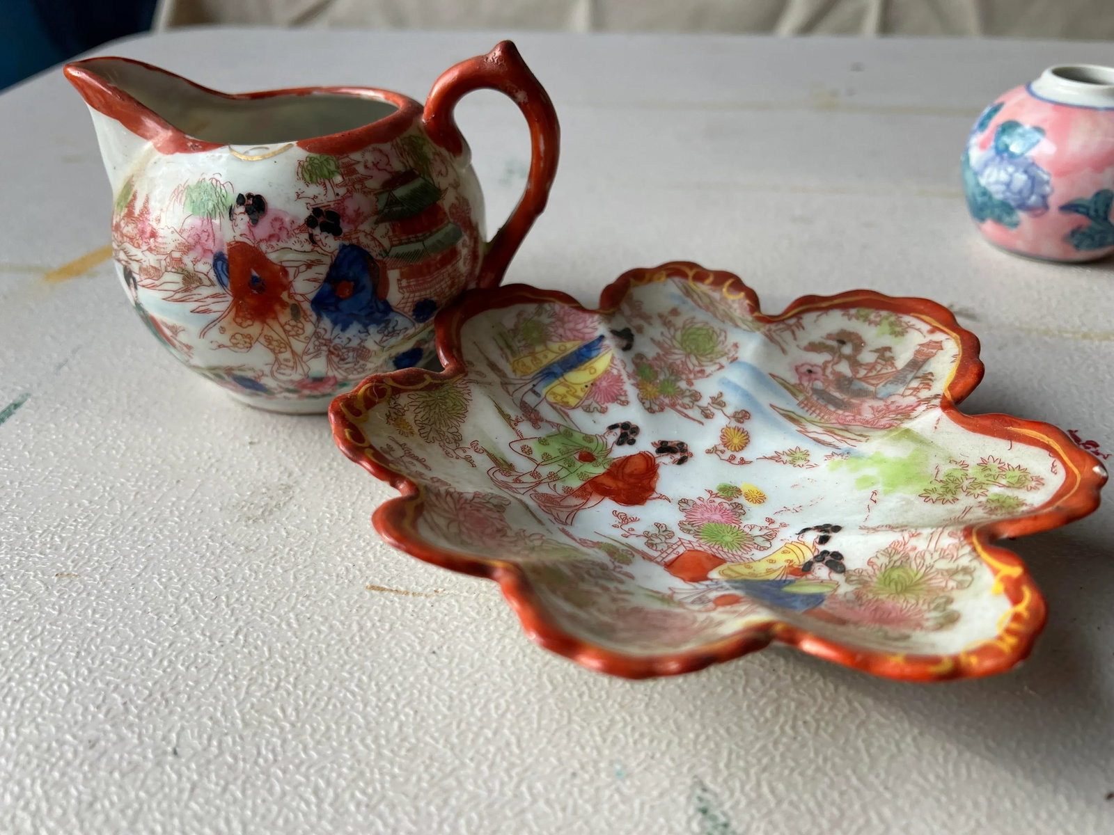 1970s Asian Chinoiserie Plate and Pitcher Set- 2 Pieces - 10