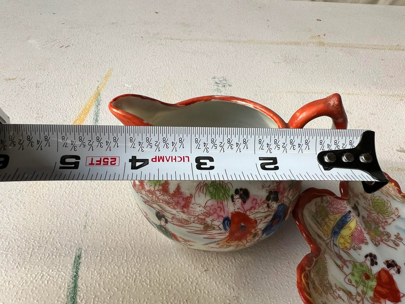 1970s Asian Chinoiserie Plate and Pitcher Set- 2 Pieces - 5