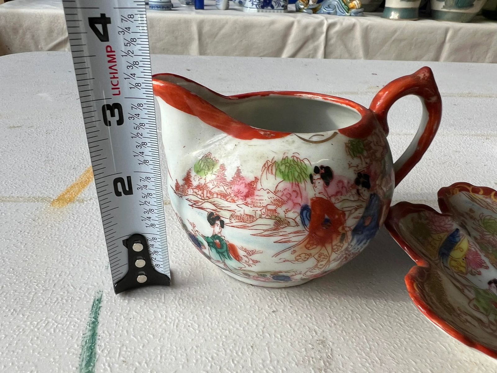 1970s Asian Chinoiserie Plate and Pitcher Set- 2 Pieces - 6