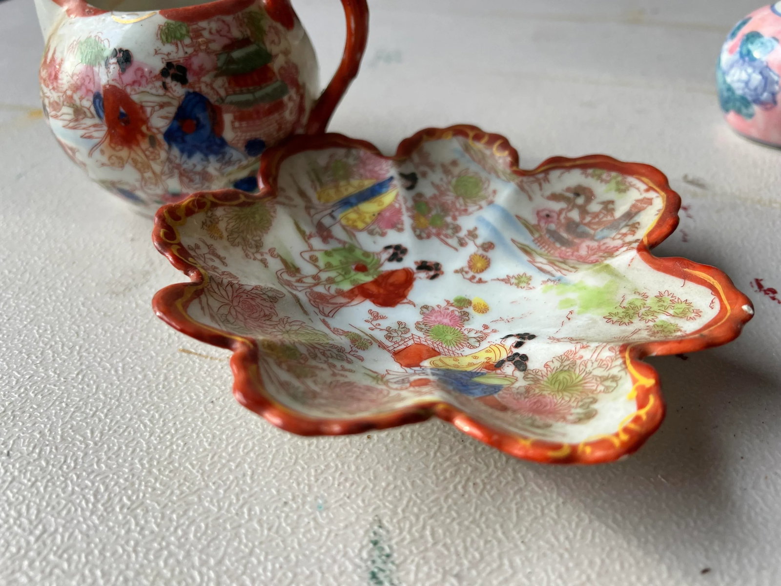 1970s Asian Chinoiserie Plate and Pitcher Set- 2 Pieces - 9
